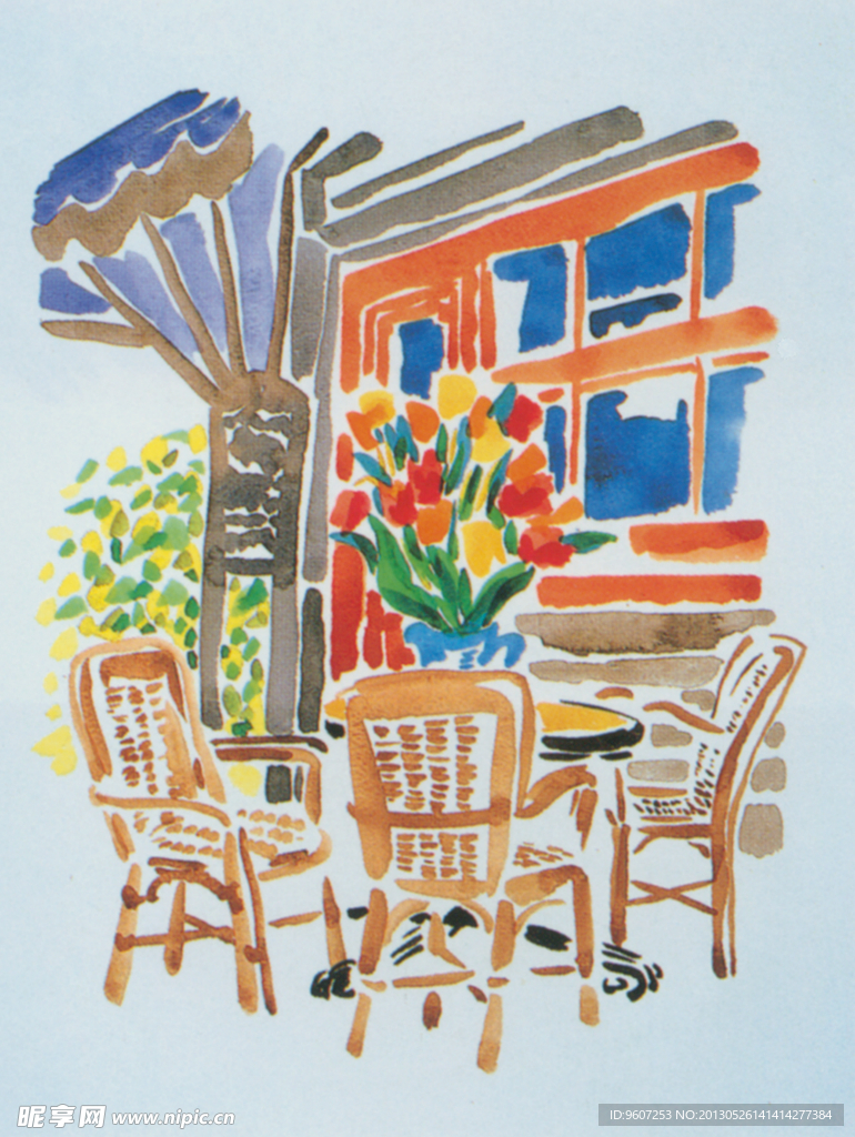 插画 餐桌