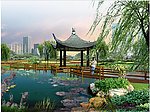 园林局部水景效果图