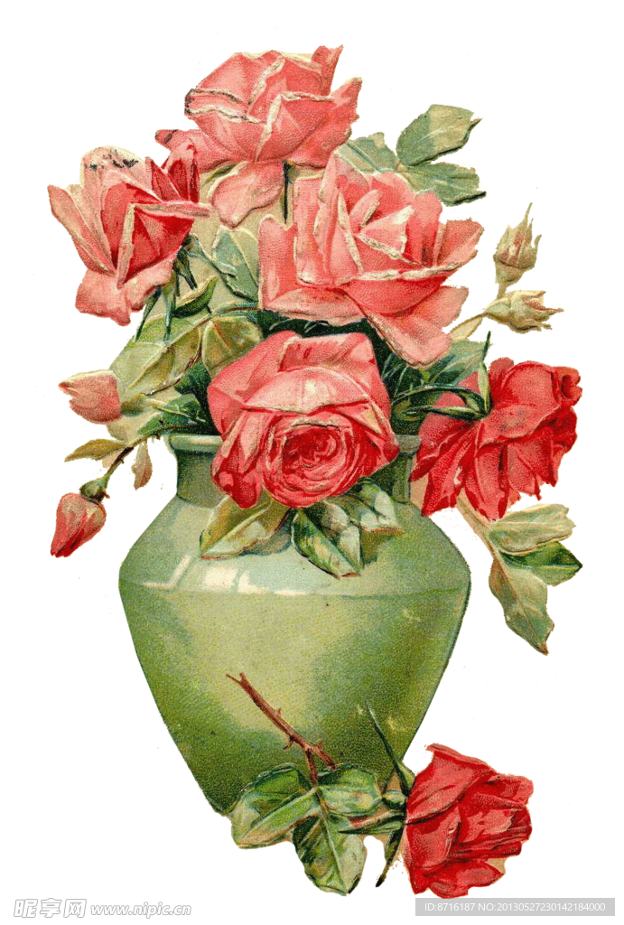 复古玫瑰花