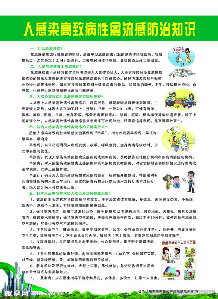 防治禽流感宣传页