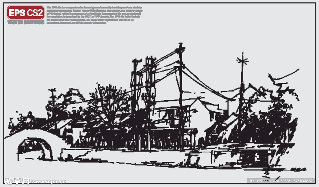 建筑描绘矢量图