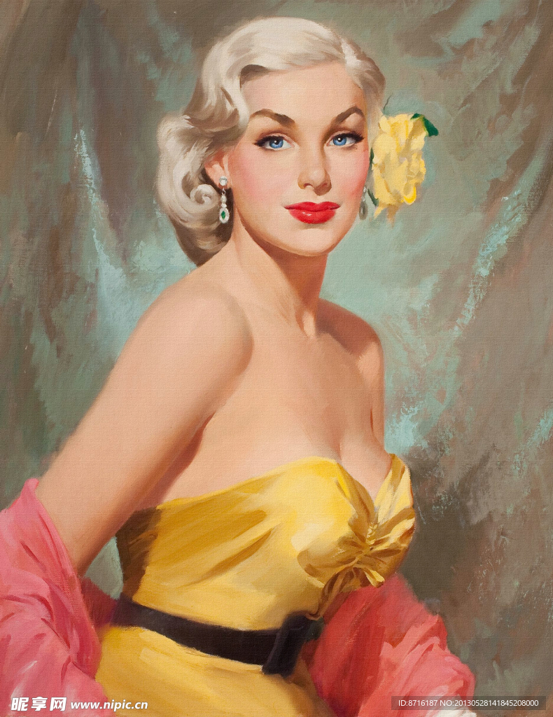 复古欧美美女插画