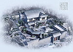 园林景观鸟瞰雪效果图