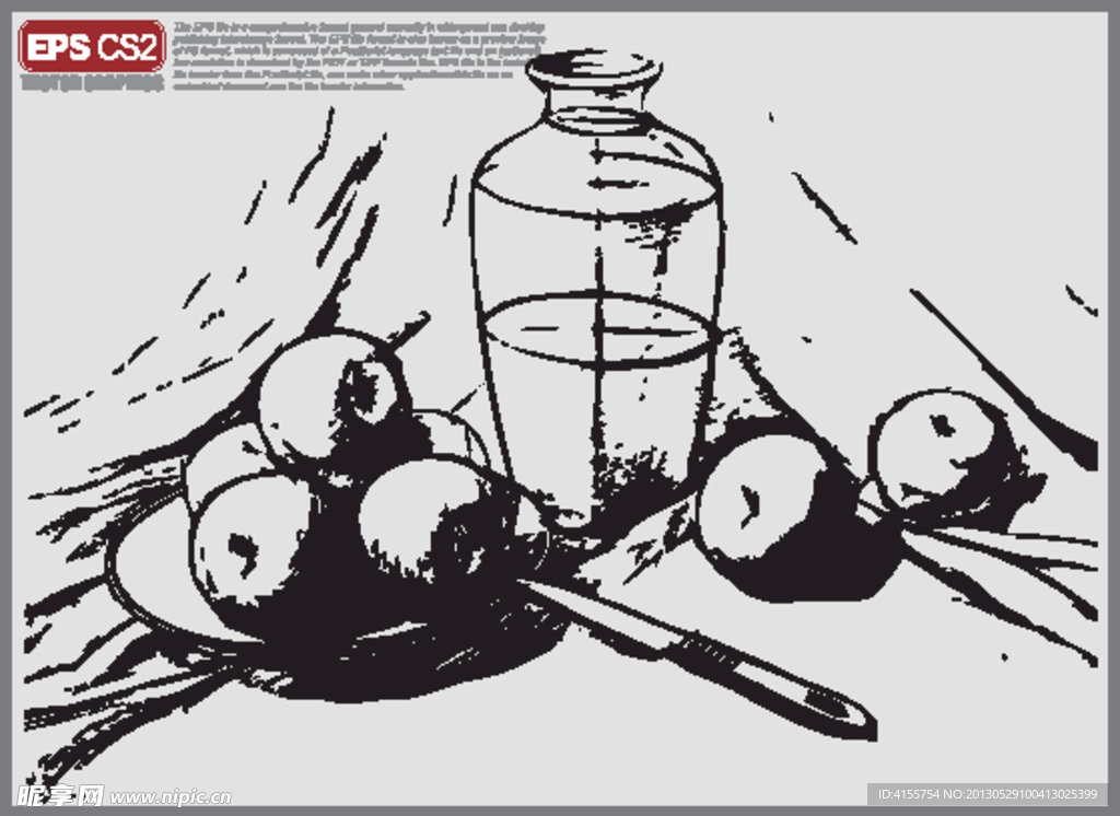 绘画素描矢量图