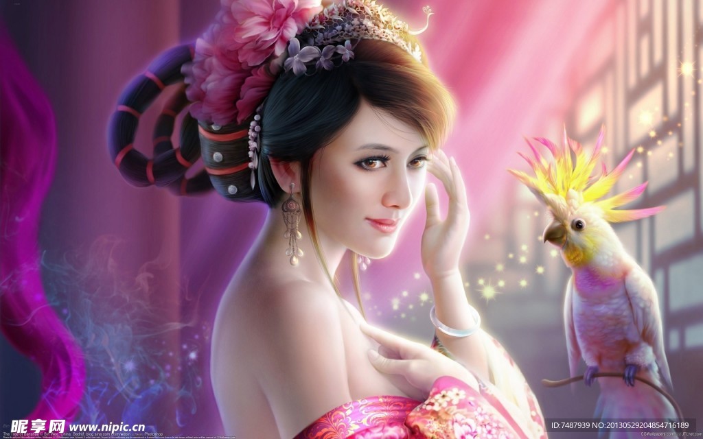 手绘美女