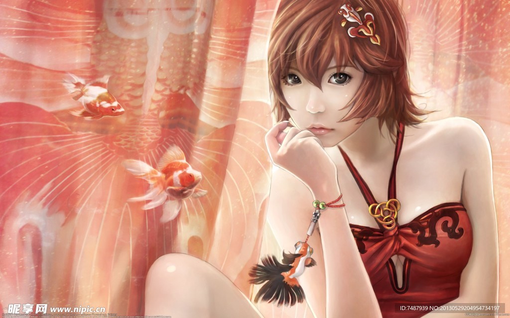手绘美女