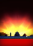 中国风城墙古建筑