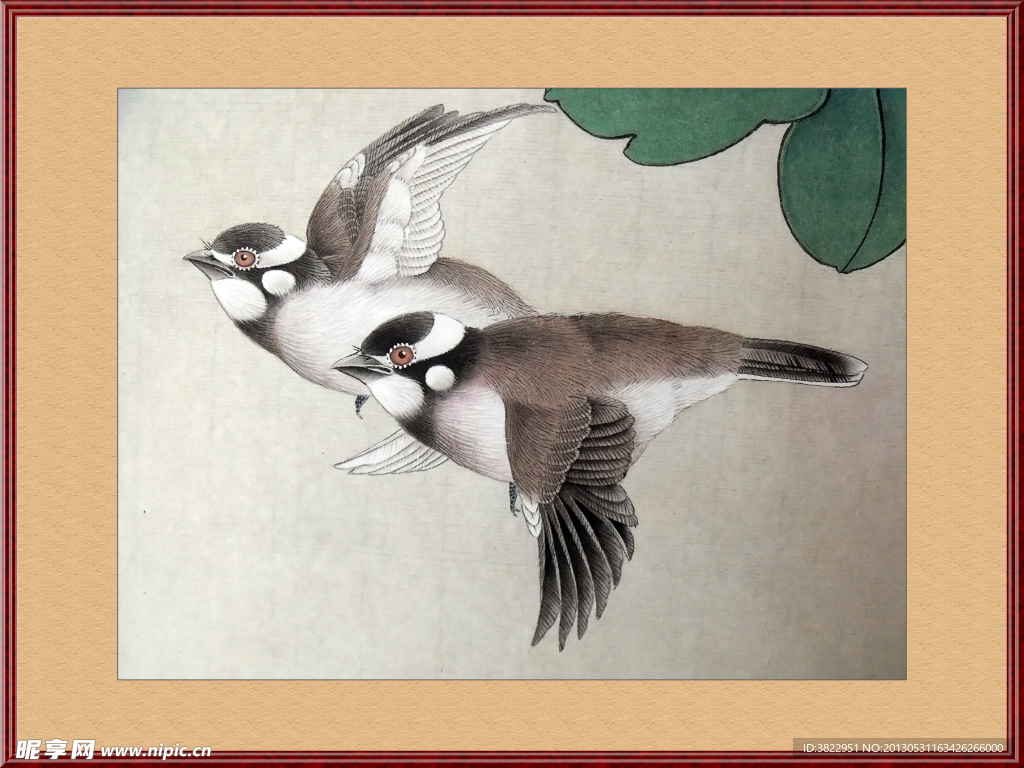 工笔画山雀
