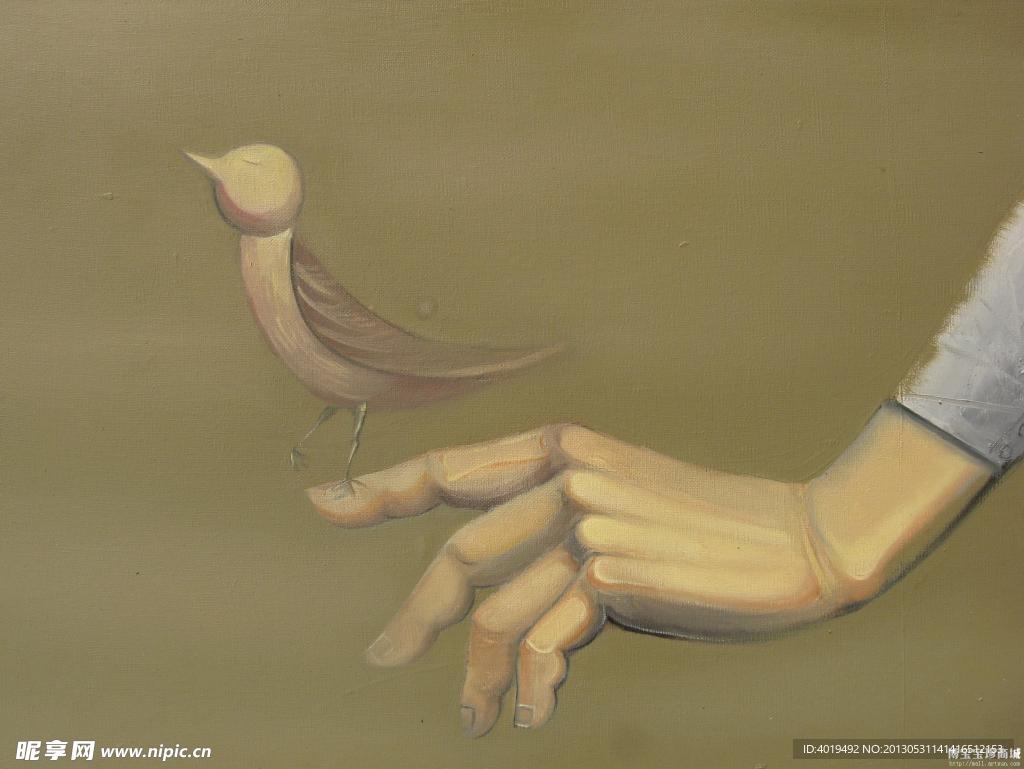 手水粉画