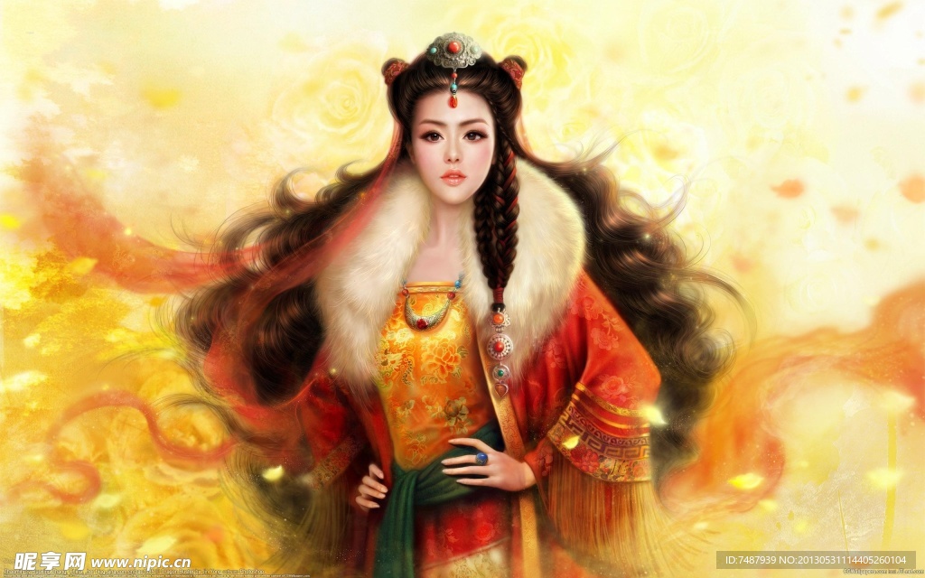手绘美女