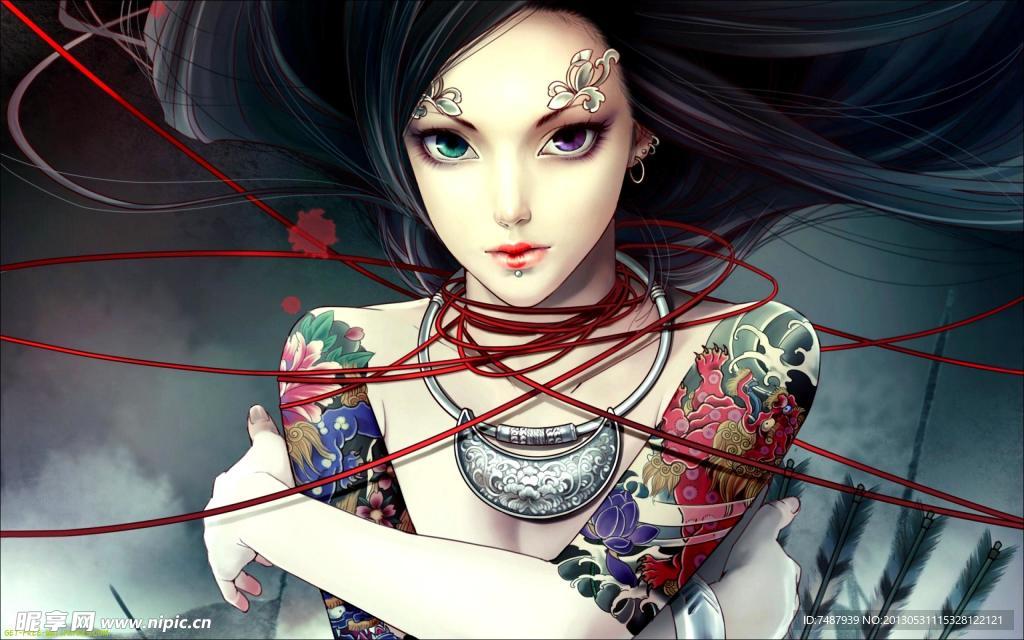 手绘美女