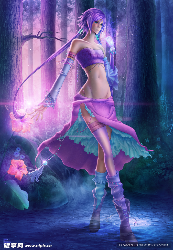 手绘美女