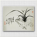 青石国画兰花