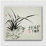 青石国画兰花