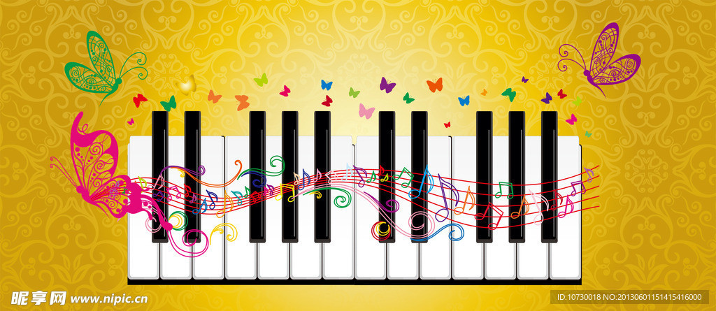 钢琴与蝴蝶