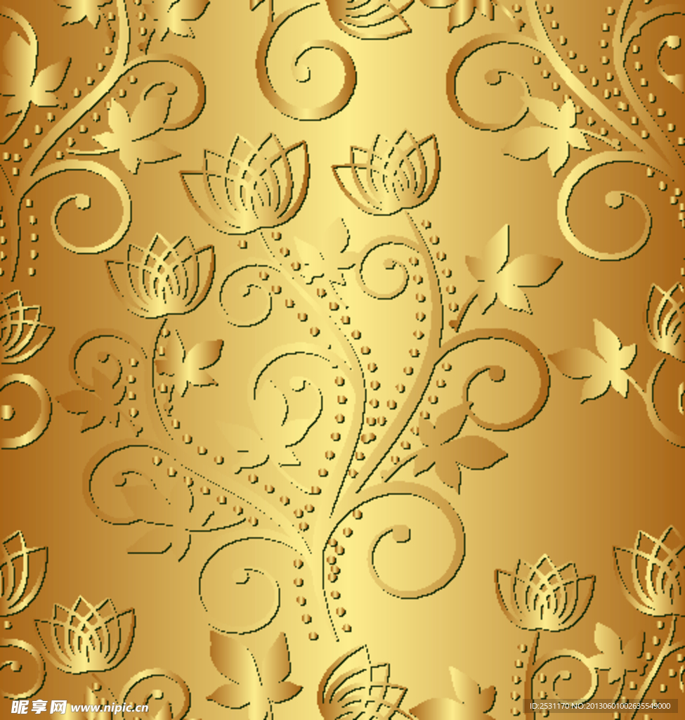 金色花纹矢量素材