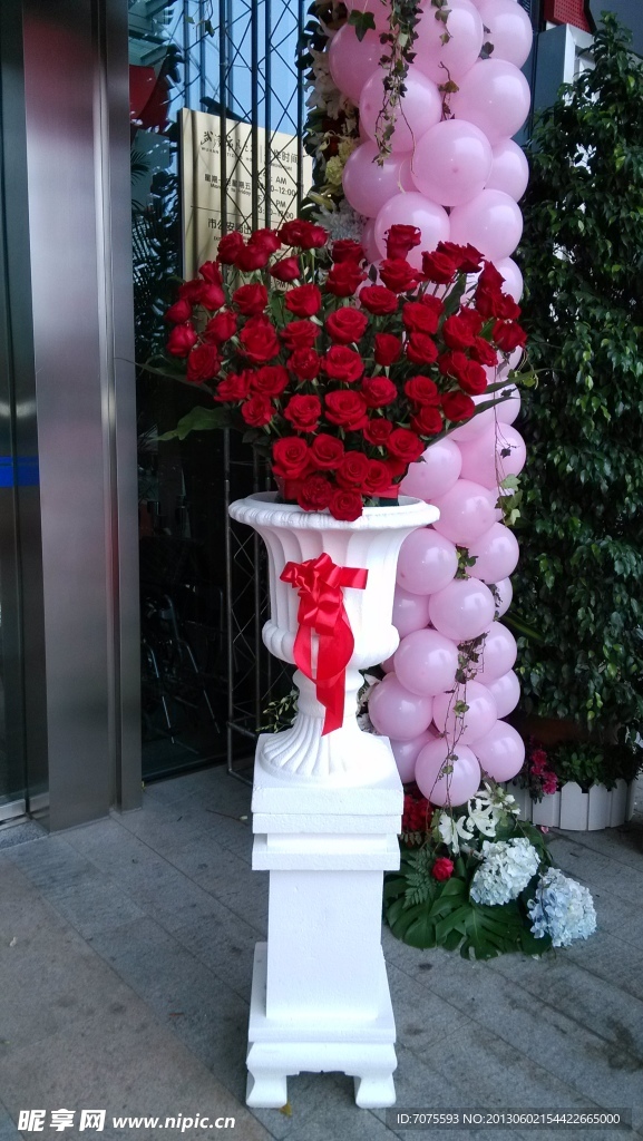 罗马花盆玫瑰花艺