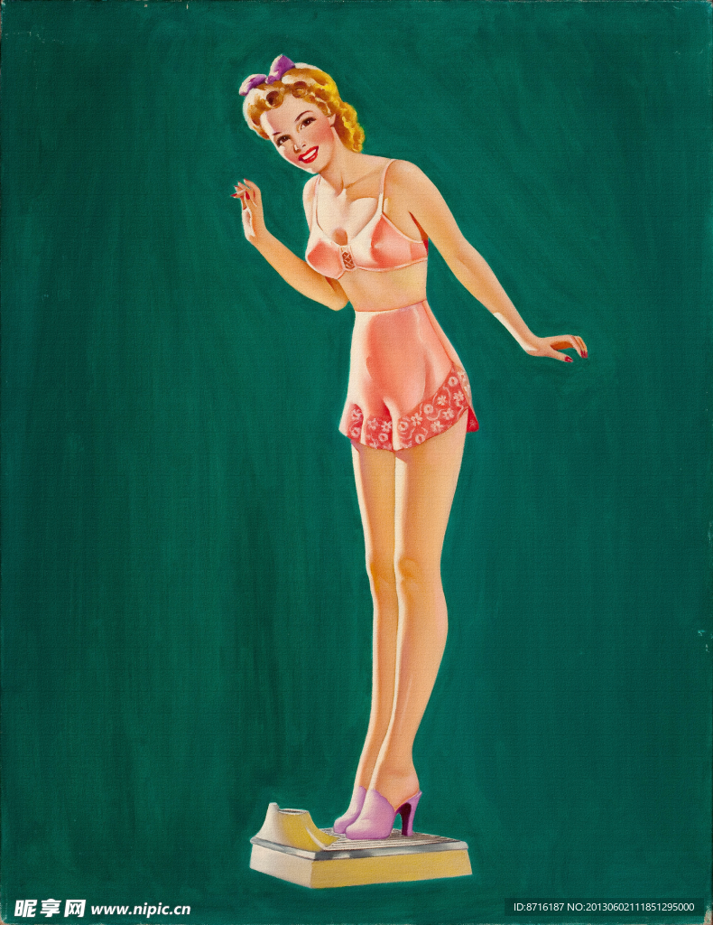 复古欧美美女插画