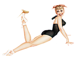 复古欧美美女插画
