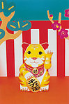 插画 招财猫
