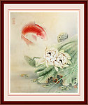 工笔画鱼游荷花
