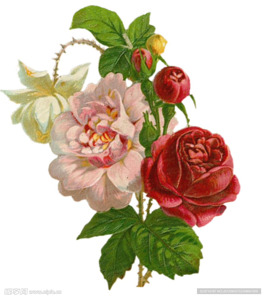 复古玫瑰花