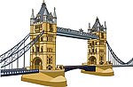 伦敦桥手绘矢量图