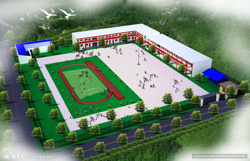 学校鸟瞰图