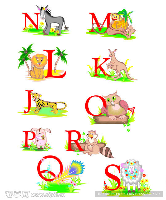 字母 动物 图案