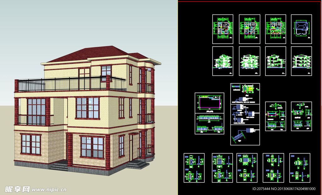 新农村实用别墅CAD