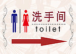洗手间指示牌