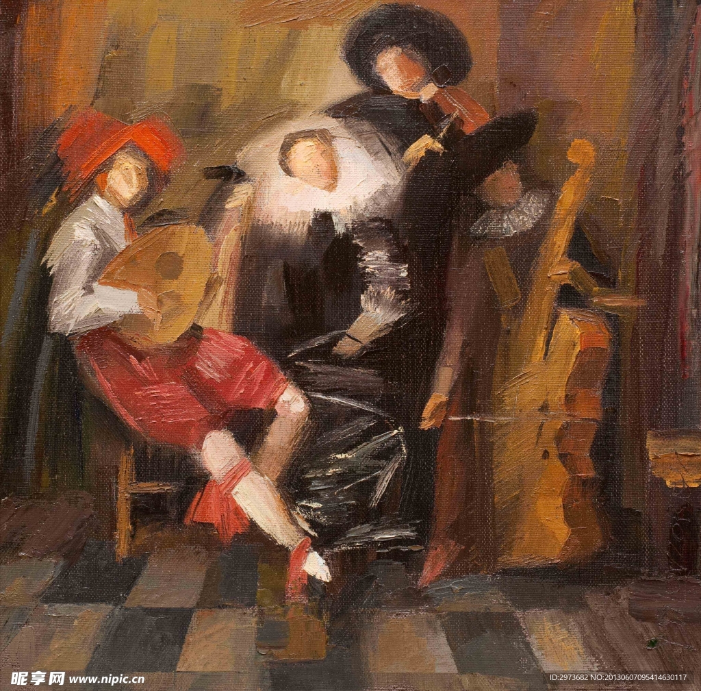 抽象音乐人物油画
