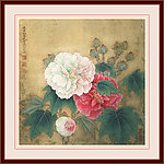 双色芙蓉图