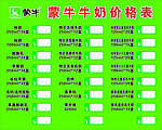 蒙牛价格表