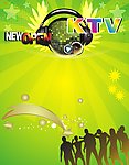 KTV绿色宣传单背景