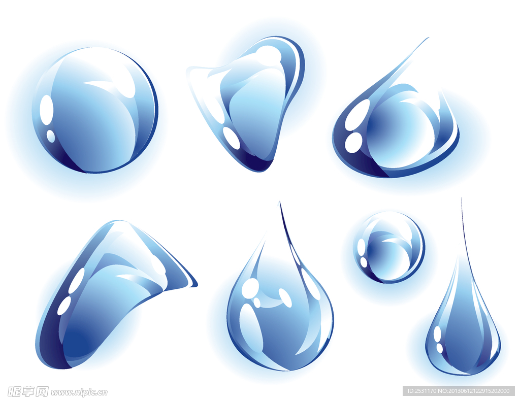 蓝色水珠 水滴 水花