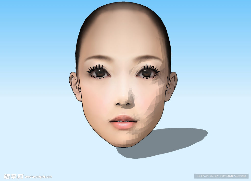 女性人头3D模型