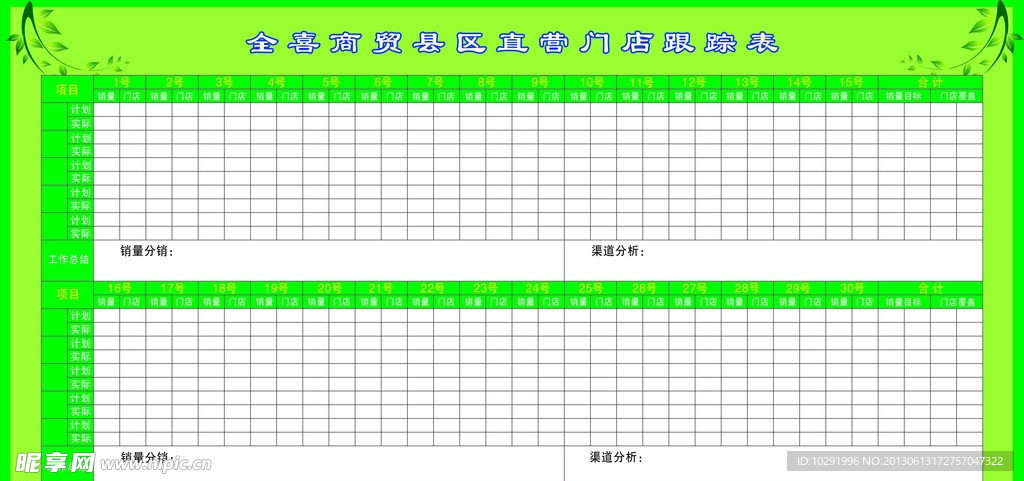 表格展板
