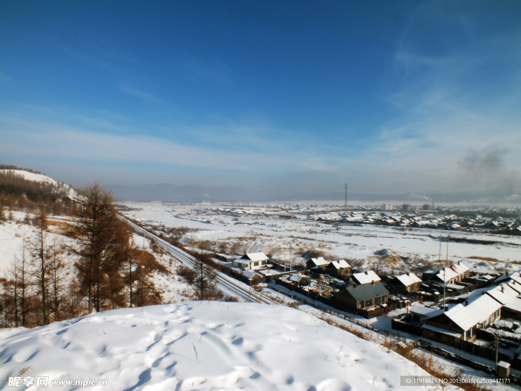 潮查北山冬天风景