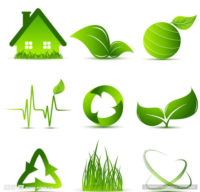 绿色环保创意图标