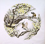 梅花圆形画