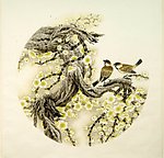 梅花圆形画