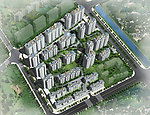 小区景观鸟瞰图