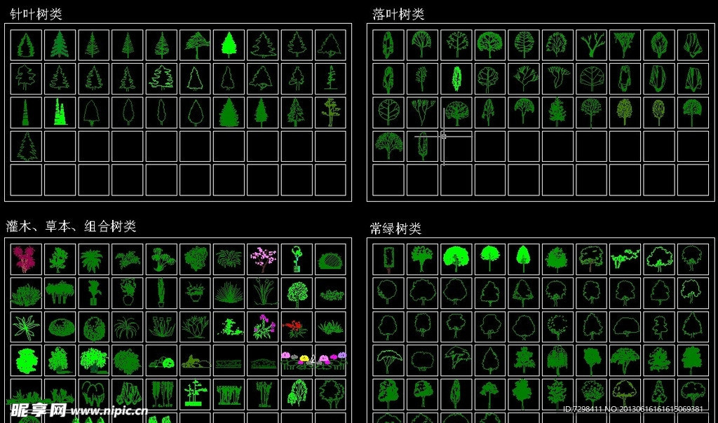 CAD立面树大全