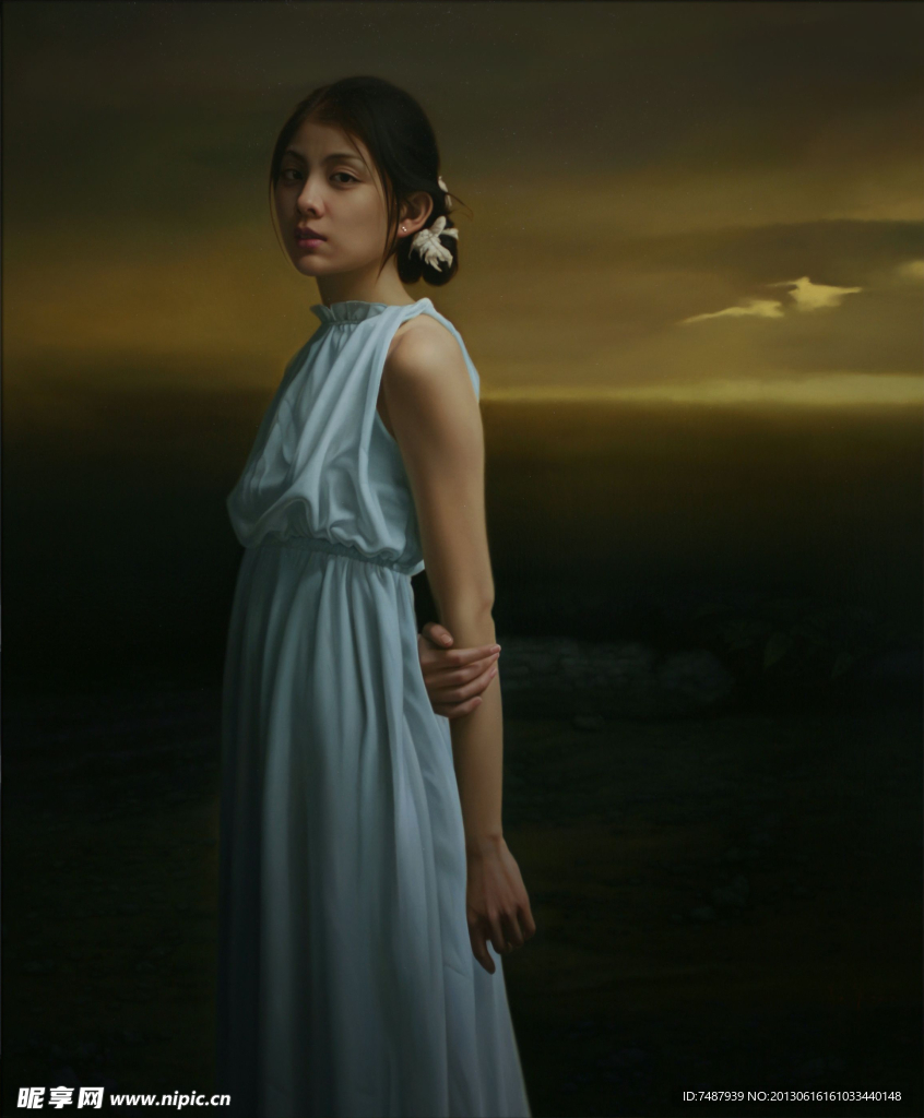 油画美女