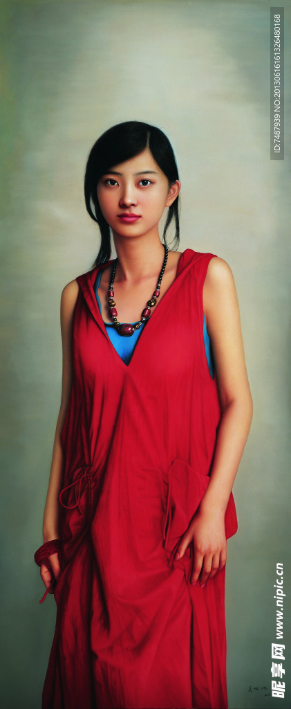 油画美女