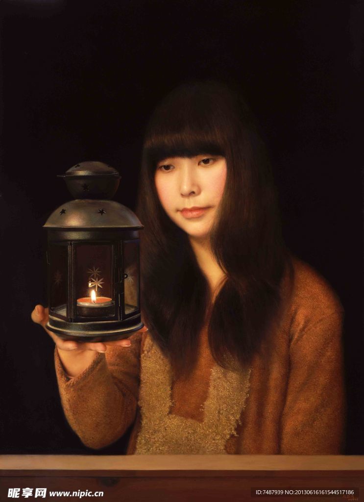 油画美女