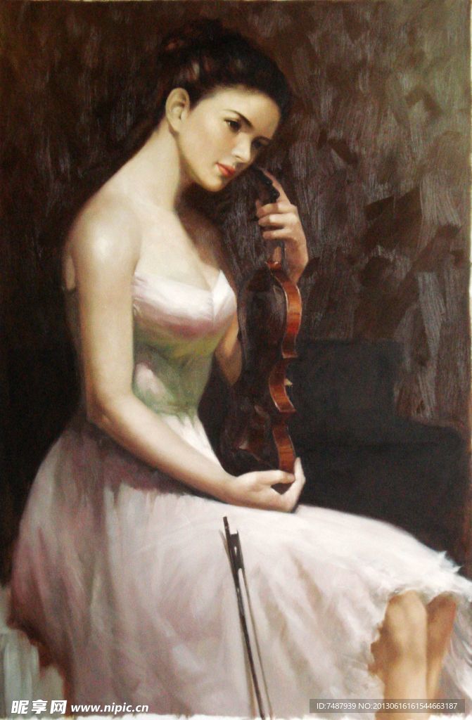 油画美女