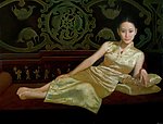 油画美女