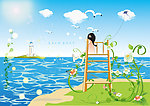 海边插画设计